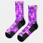 Videospielpixel rosa Quadrat Muster Socken (Links)