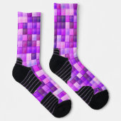 Videospielpixel rosa Quadrat Muster Socken (Rechts)