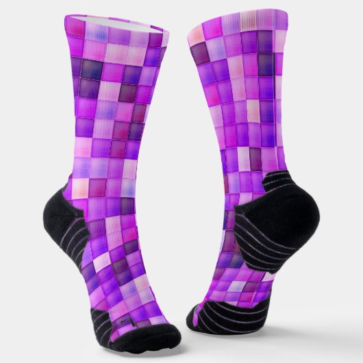 Videospielpixel rosa Quadrat Muster Socken (Gewinkelt)