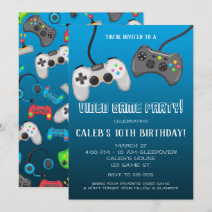 Videospielregler Gamer Birthday Party Einladung