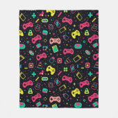 Videospielregler und Spielzeugmuster Fleecedecke (Vorderseite)