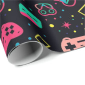 Videospielregler und Spielzeugmuster Geschenkpapier (Rolleneckpunkt)