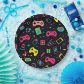 Videospielregler und Spielzeugmuster Pappteller (Party)