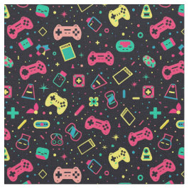 Videospielregler und Spielzeugmuster Stoff