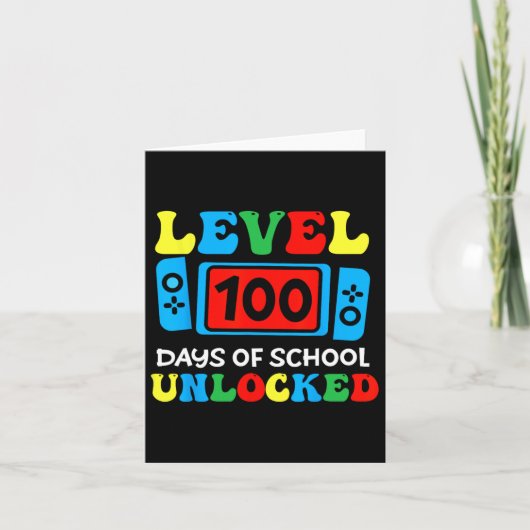 Videospielschüler unterrichten 100 Tage Schule Karte (Vorderseite)
