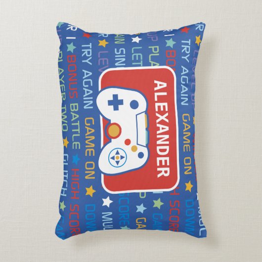 Videospielwörter Dekokissen (Vorderseite(Vertikal))