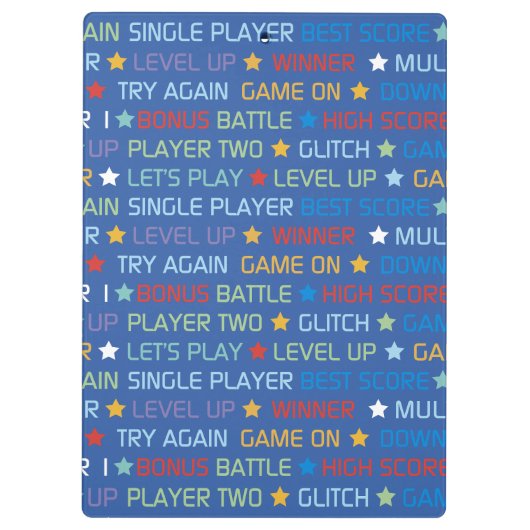 Videospielwörter Klemmbrett (Rückseite)