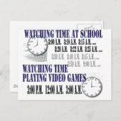 Videospielzeit in der Schule Postkarte (Vorne/Hinten)