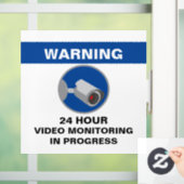 Videoüberwachung 24 Stunden Sicherheitszeichen - B Fensteraufkleber (Zuhause)