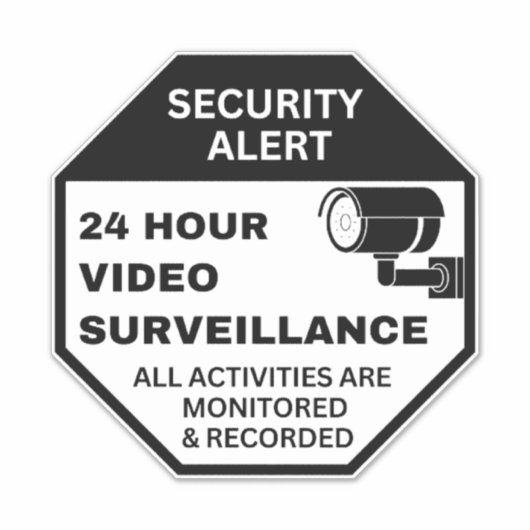 Videoüberwachungszeichen, CCTV-Sicherheit für Unte Aufkleber (Vorderseite)