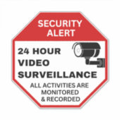 Videoüberwachungszeichen, CCTV-Sicherheit für Unte Aufkleber (Vorderseite)