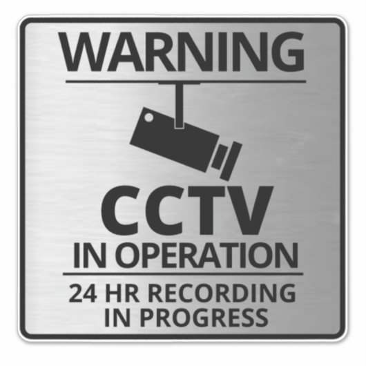 Videoüberwachungszeichen, Warnaufkleber Aufkleber (Vorderseite)
