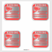 Videoüberwachungszeichen, Warnung Aufkleber (Blatt)