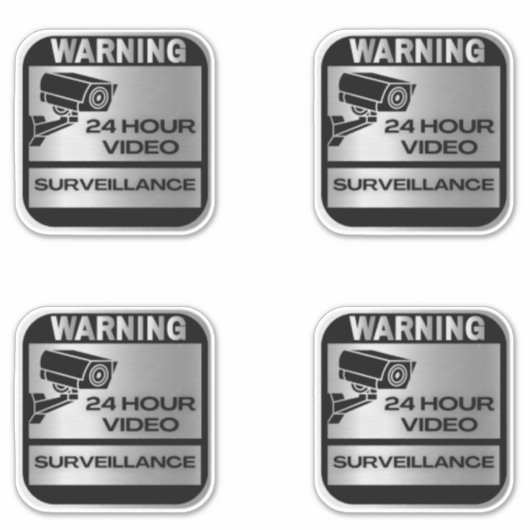 Videoüberwachungszeichen, Warnung Aufkleber (Vorderseite)