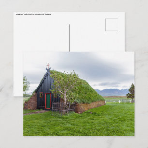 Vidimyri Torfkirche im Norden Islands Postkarte
