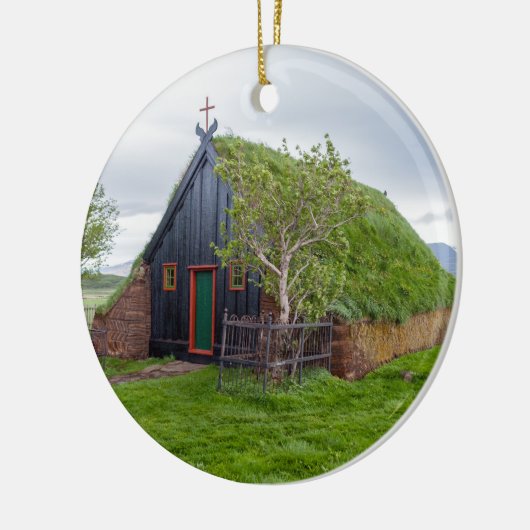 Vidimyri Turf Kirche im Norden Islands Keramik Ornament (Links)