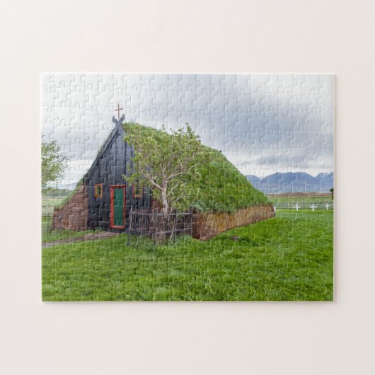 Vidimyri Turf Kirche im Norden Islands Puzzle (Horizontal)