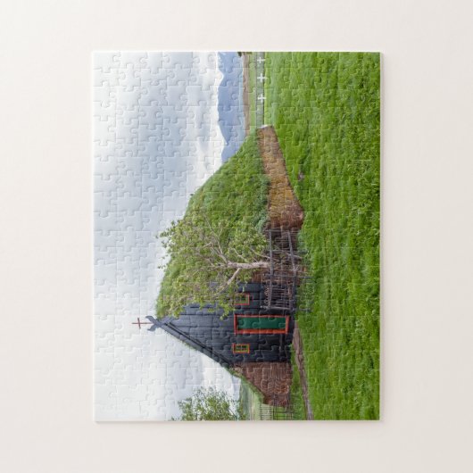 Vidimyri Turf Kirche im Norden Islands Puzzle (Vertikal)