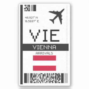 VIE Vienna Boarding Pass - Österreich Aufkleber