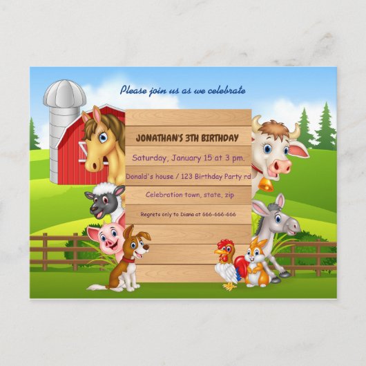 Vieh Ankündigungspostkarte (Vorderseite)