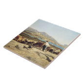 Vieh, das nahe Marseille, 1853 in Herden lebt (Öl Fliese (Seite)