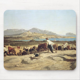 Vieh, das nahe Marseille, 1853 in Herden lebt (Öl Mousepad