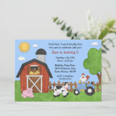 Vieh-Geburtstags-Party Einladung (Stehend Vorderseite)