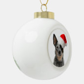 Vieh-Hundeweihnachtsverzierung Keramik Kugel-Ornament (Links)
