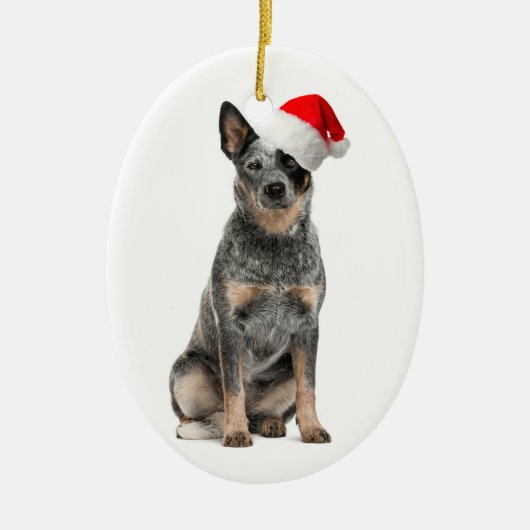 Vieh-Hundeweihnachtsverzierung Keramik Ornament (Vorne)