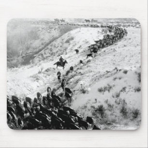 Vieh im Winter treiben. Mousepad