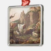 Vieh in einer Landschaft, 1685 Silbernes Ornament (Links)