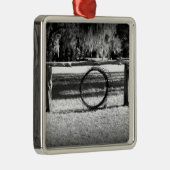 Vieh-Ranch Silbernes Ornament (Rechts)
