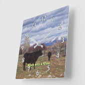 Vieh - Raum mit einer Ansicht Quadratische Wanduhr (Winkel)