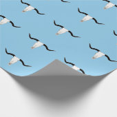 Vieh-Schädel Texas Longhorn - Horn-Muster Geschenkpapier (Ecke)