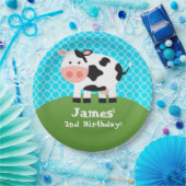 Vieh, Schwarz-weiße Kuh, Kindergeburtstag-Party Pappteller (Party)