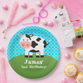 Vieh, Schwarz-weiße Kuh, Kindergeburtstag-Party Pappteller (Party)