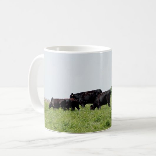 Vieh schwarzes Angus Kaffeetasse (Vorderseite Links)