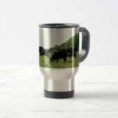 Vieh schwarzes Angus Reisebecher (VorderseiteRechts)