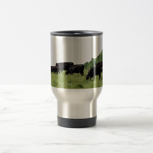 Vieh schwarzes Angus Reisebecher (Mittel)