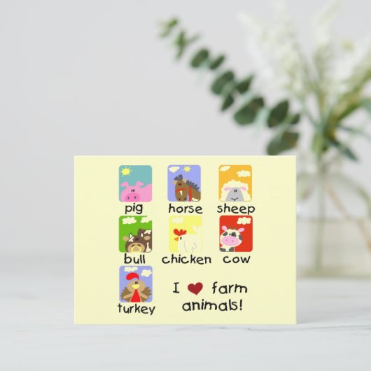 Vieh-T-Shirts und Geschenke Postkarte (Stehend Vorderseite)