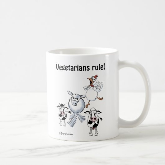 Vieh: "Vegetarier-Regel! " Kaffeetasse (Rechts)