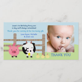 Viehbarnyard-Baby danken Ihnen Foto-Karte Dankeskarte