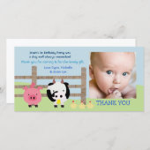 Viehbarnyard-Baby danken Ihnen Foto-Karte Dankeskarte (Vorne/Hinten)