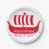 Viehboot/Langboot mit eigener Farbe Pappteller (Vorderseite)