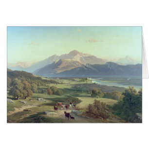 Viehhändler zu Pferd mit seinem Vieh in einem