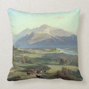 Viehhändler zu Pferd mit seinem Vieh in einem Kissen
