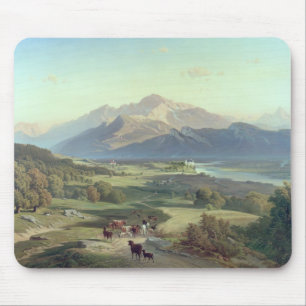 Viehhändler zu Pferd mit seinem Vieh in einem Mousepad