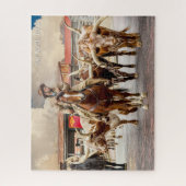 Viehhaufen, Langhirne und Cowboys, Fort Worth, TX Puzzle (Vertikal)