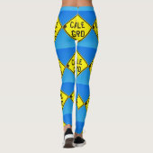 Viehhüter-Schild gelbe Diamanten blau Leggings (Rückseite)