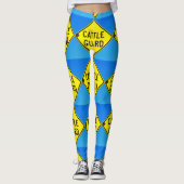 Viehhüter-Schild gelbe Diamanten blau Leggings (Vorderseite)
